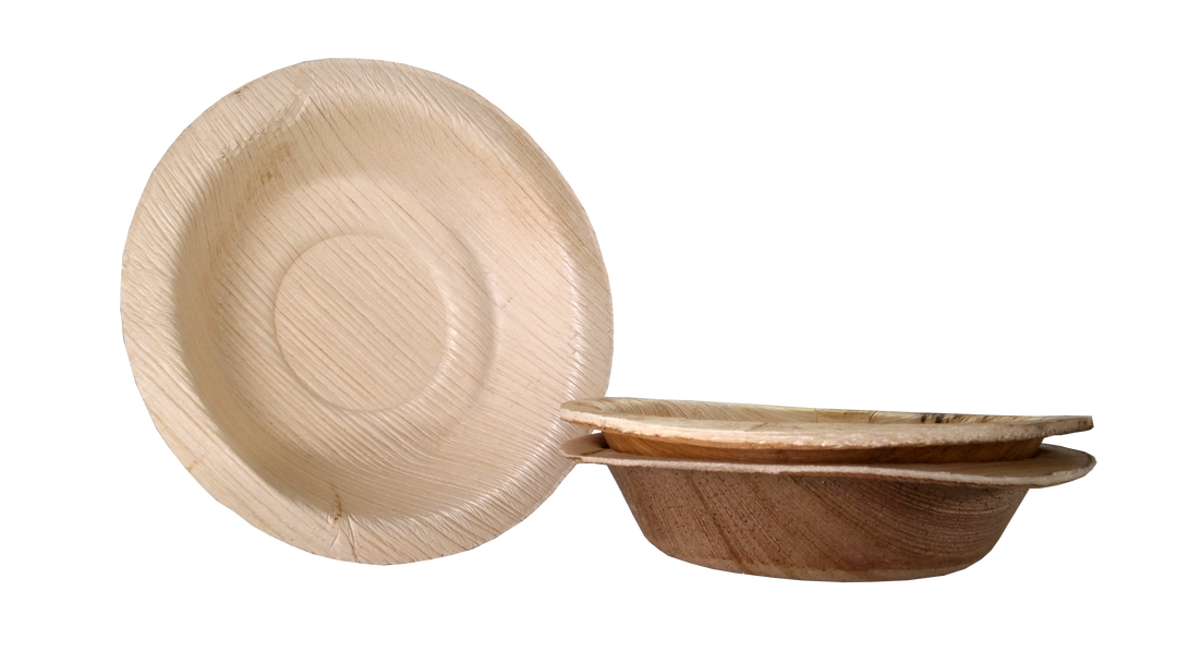 HARSHU 5 Inch Round Areca Bowls