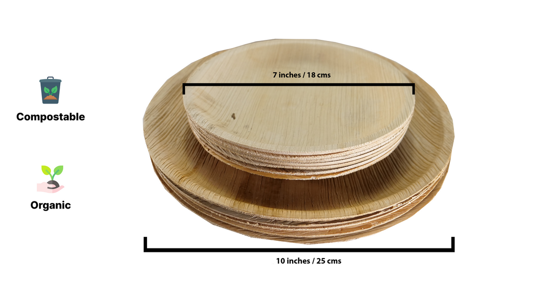 HARSHU 7 Inch Round Areca Palm Leaf Plates