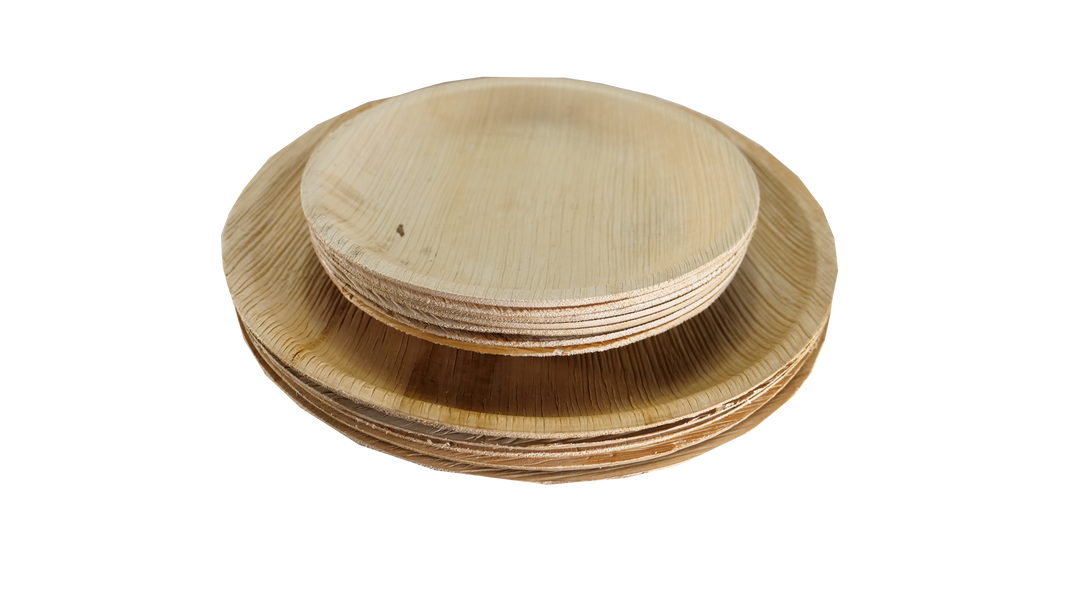 HARSHU 10 Inch Round Areca Palm Leaf Plates