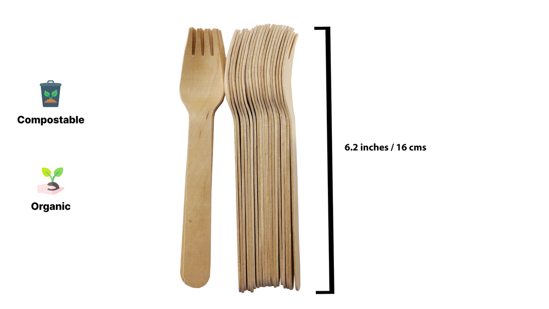 HARSHU Disposable Wooden Fork Set (100 per pack)