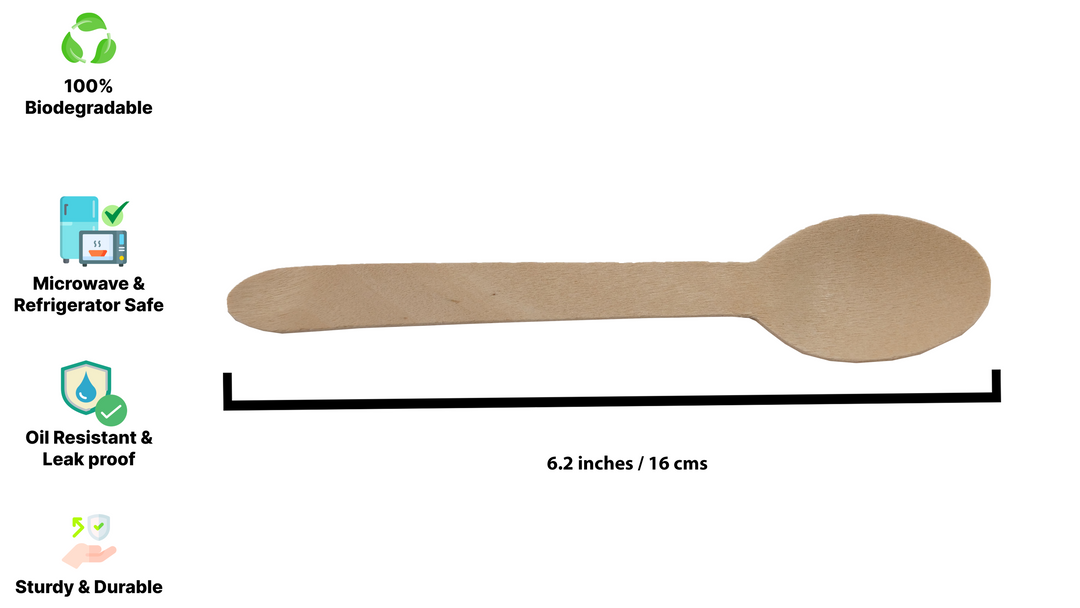 HARSHU Disposable Wooden Spoon Set (100 per pack)